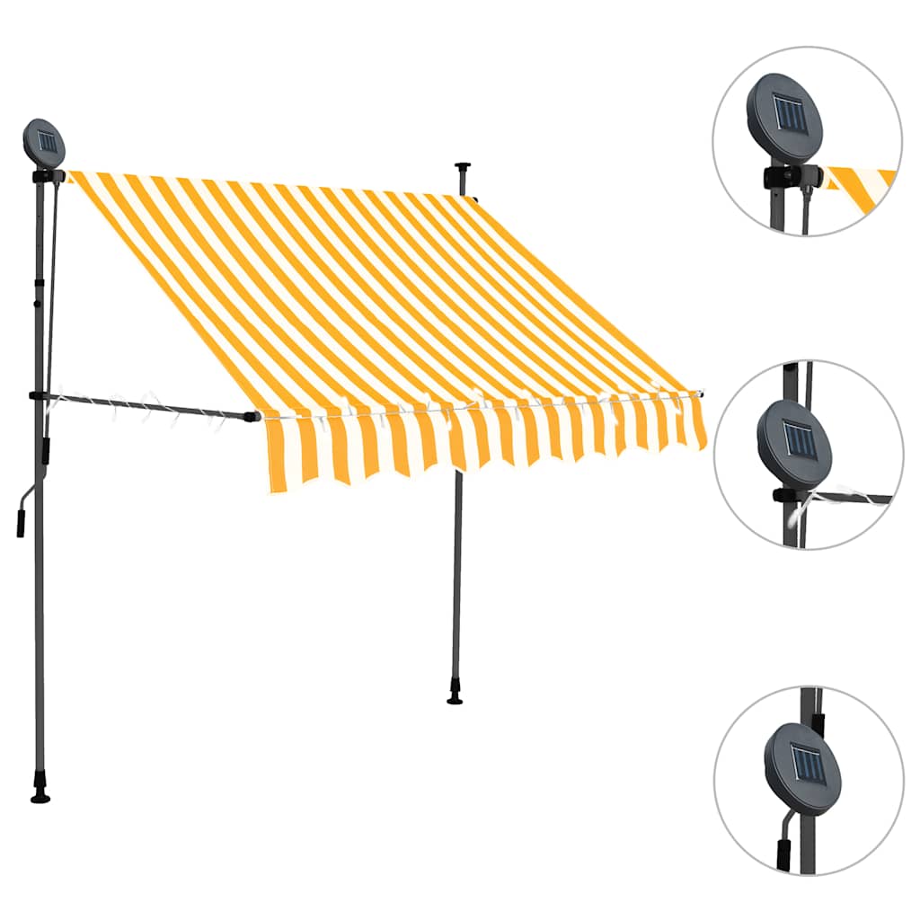 fehér-narancssárga kézzel kihúzható LED-es napellenző 100 cm