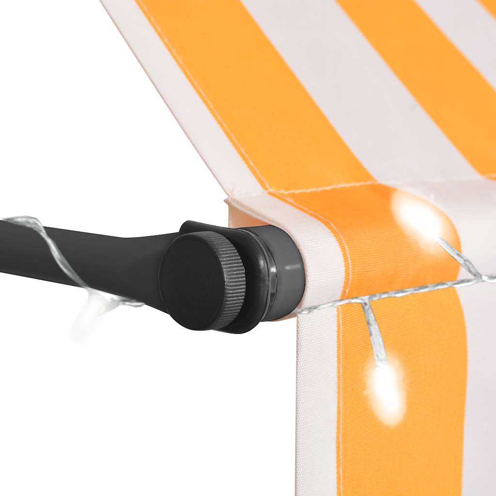fehér-narancssárga manuális LED-es napellenző 150 cm
