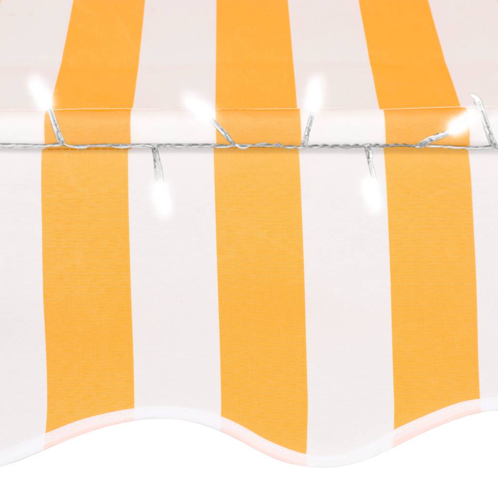 fehér-narancssárga kézzel kihúzható LED-es napellenző 350 cm