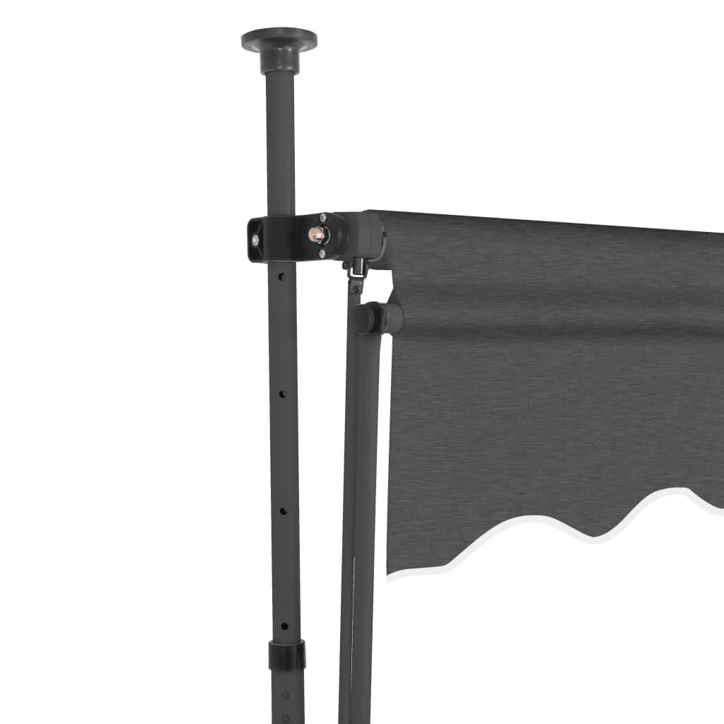 antracitszürke kézzel kihúzható LED-es napellenző 350 cm
