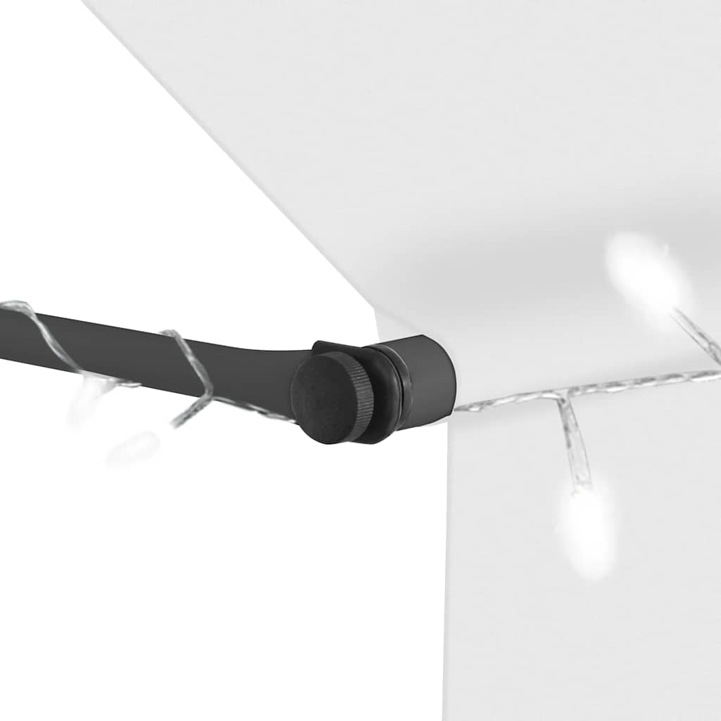 krémszínű kézzel kihúzható LED-es napellenző 150 cm