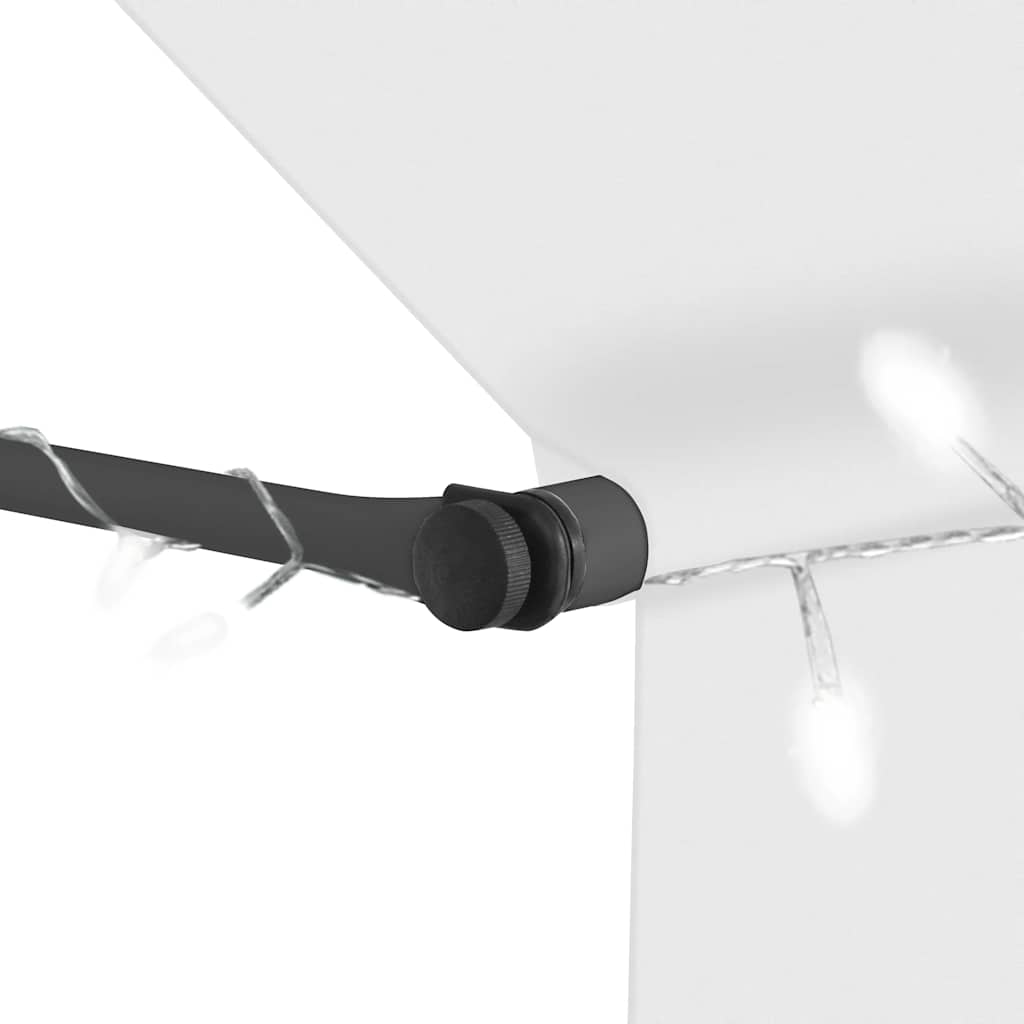 krémszínű kézzel kihúzható LED-es napellenző 300 cm