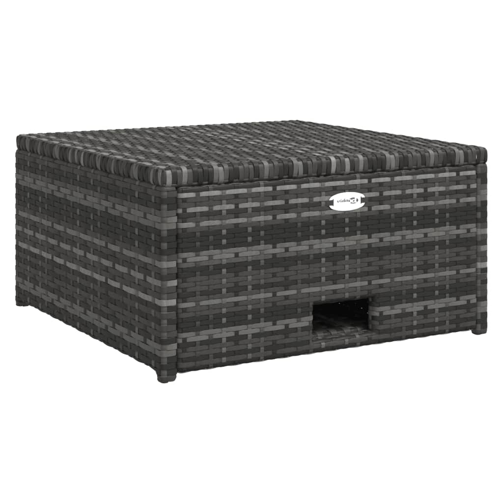 4-részes szürke polyrattan kerti bútorszett párnákkal