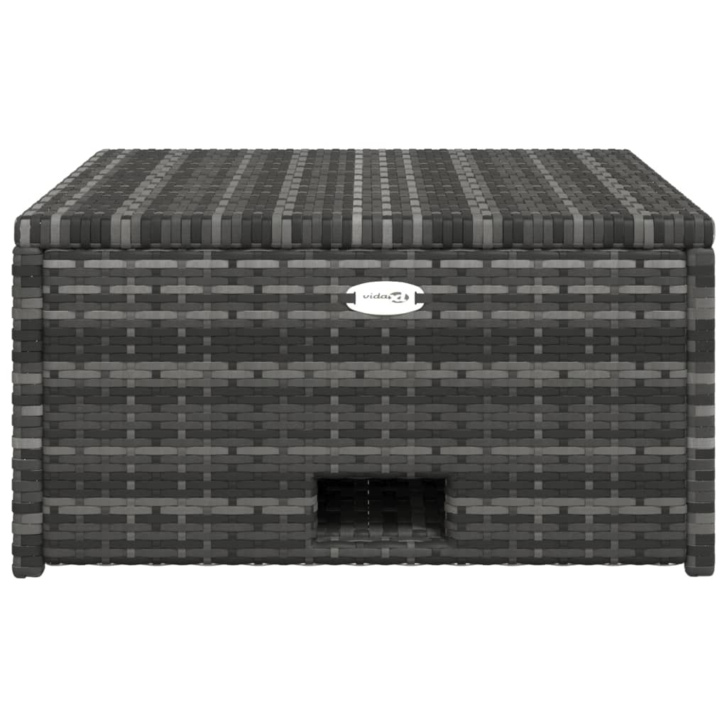 4-részes szürke polyrattan kerti bútorszett párnákkal