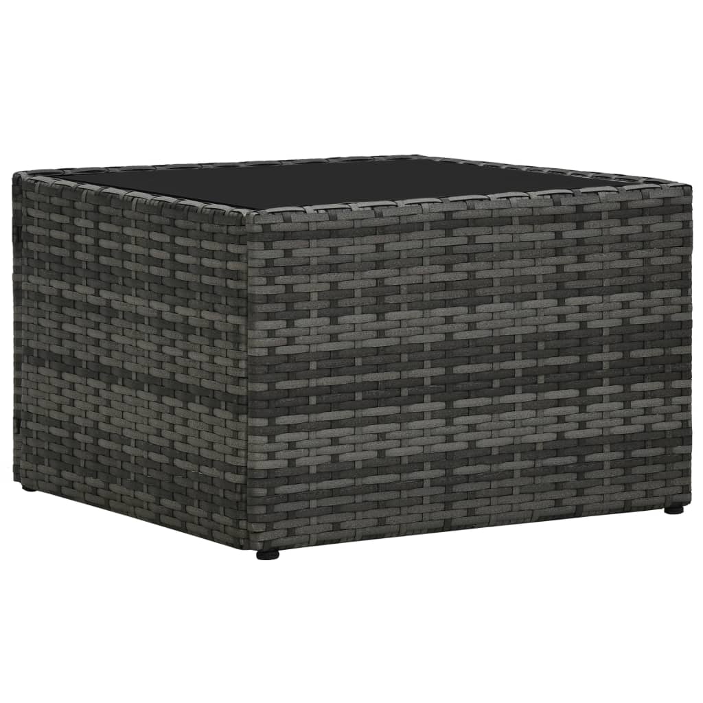 5-részes szürke polyrattan kerti ülőgarnitúra párnákkal
