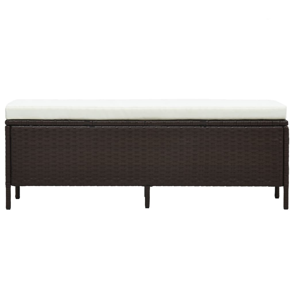 3-részes barna polyrattan kerti bútorgarnitúra párnákkal