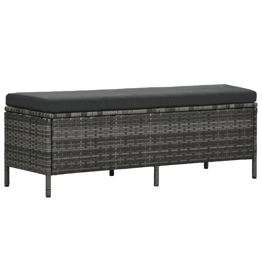 3-részes szürke polyrattan kerti bútorgarnitúra párnákkal