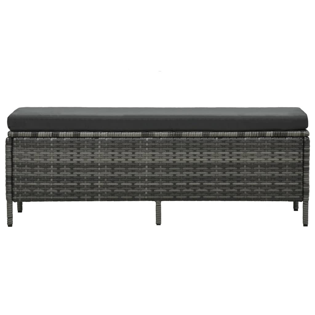 3-részes szürke polyrattan kerti bútorgarnitúra párnákkal