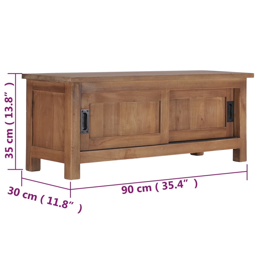 tömör tíkfa TV-szekrény 90 x 30 x 35 cm