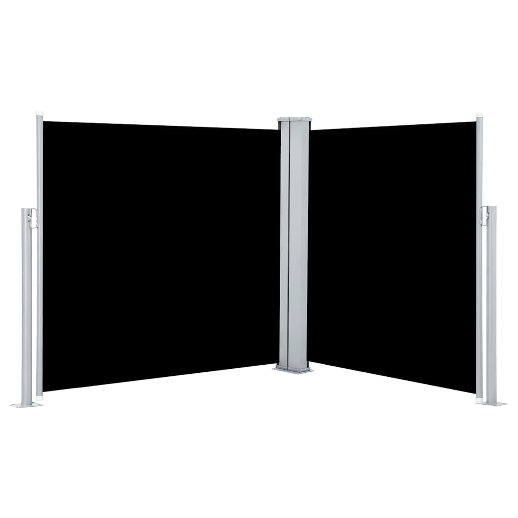 fekete behúzható oldalsó napellenző 100 x 600 cm