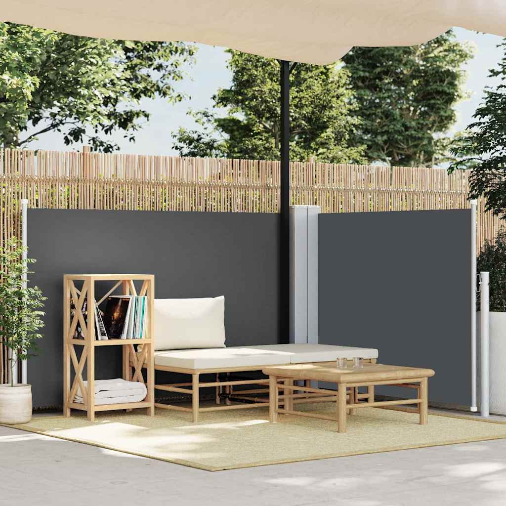 antracitszürke behúzható oldalsó napellenző 100 x 600 cm