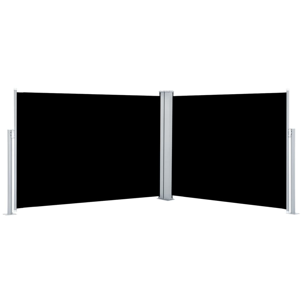 fekete behúzható oldalsó napellenző 100 x 1000 cm