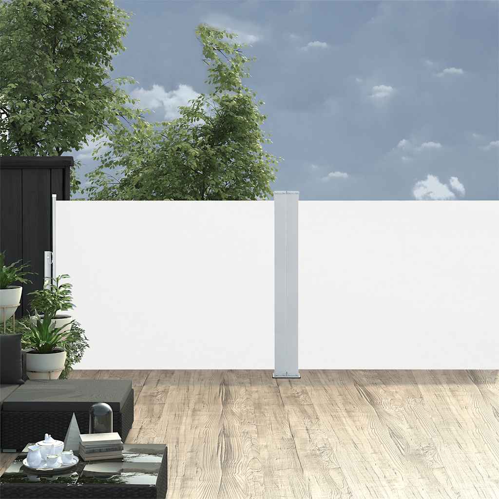 krémszínű behúzható oldalsó napellenző 100 x 1000 cm