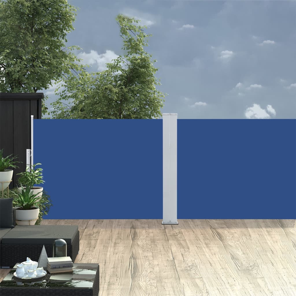 kék behúzható oldalsó napellenző 100 x 1000 cm