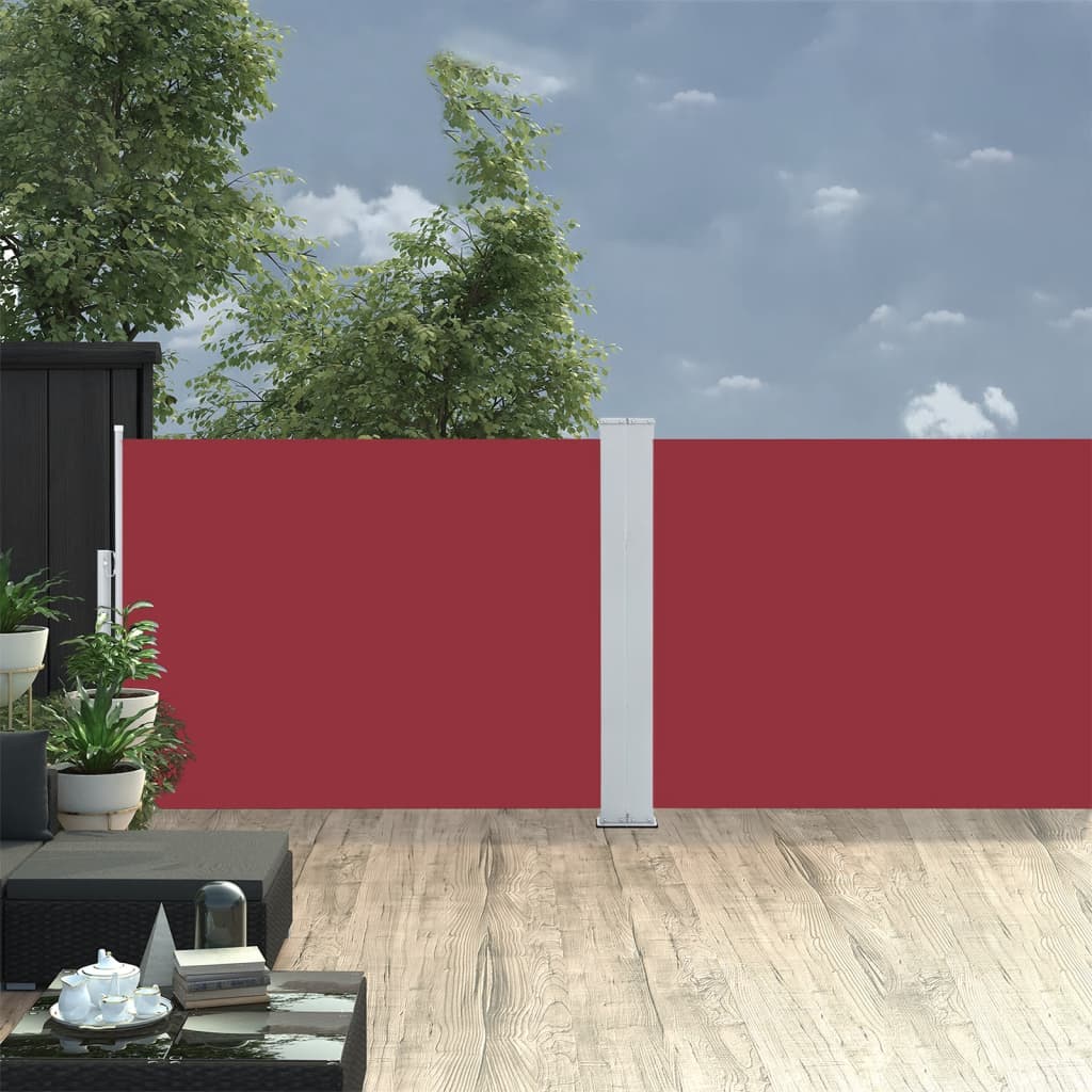 piros behúzható oldalsó napellenző 100 x 1000 cm
