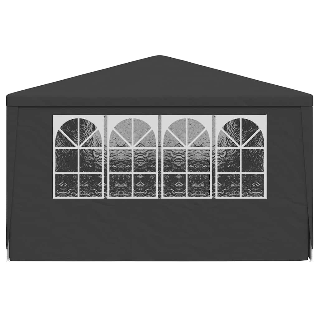 antracitszürke rendezvénysátor oldalfalakkal 4 x 6 m 90 g/m²