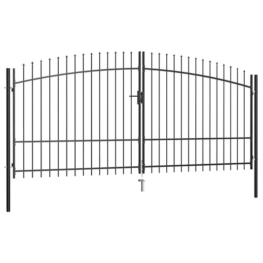 kétszárnyú kerítéskapu Woerden lándzsás tetejű 400 x 224,5 cm