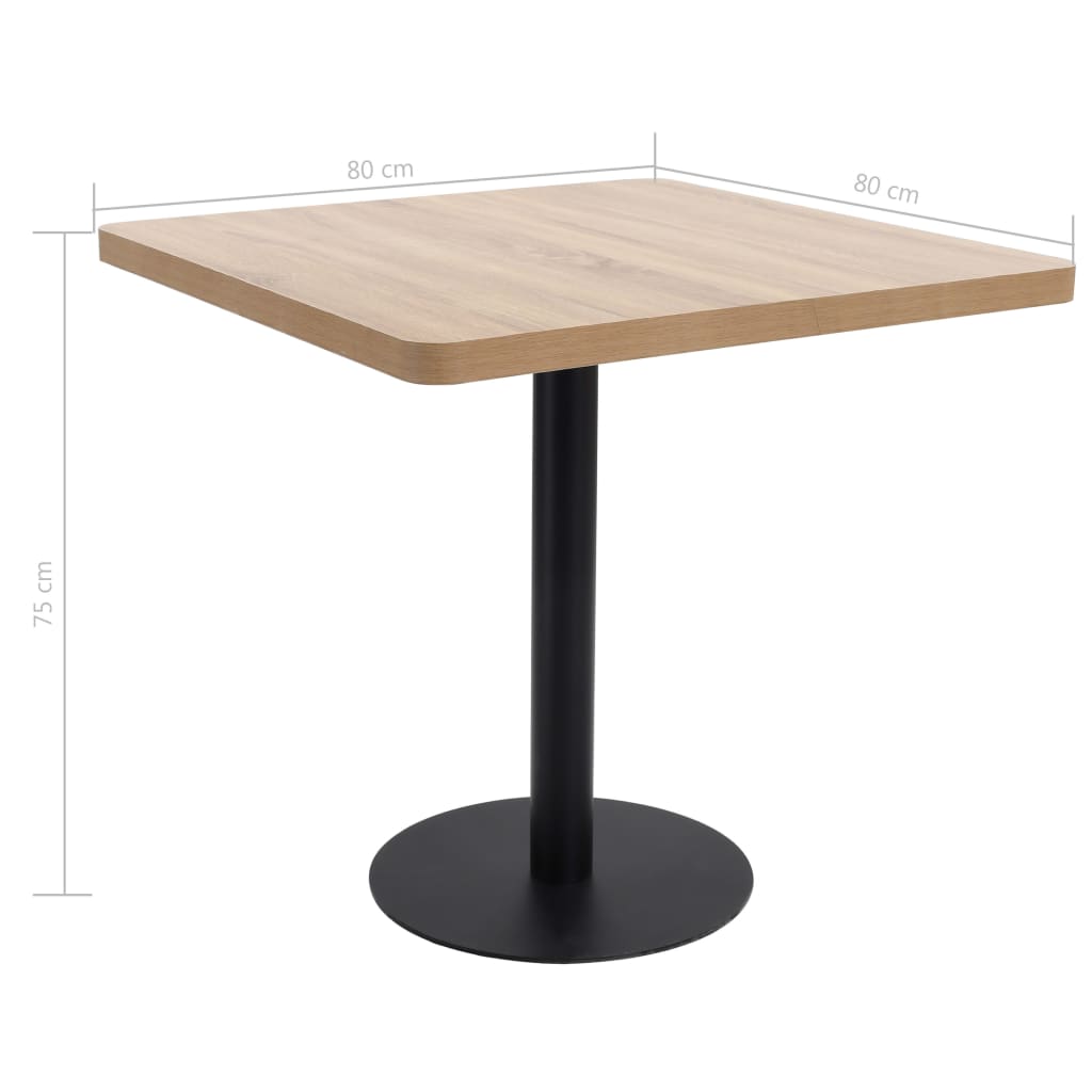 világosbarna MDF bisztróasztal 80 x 80 cm