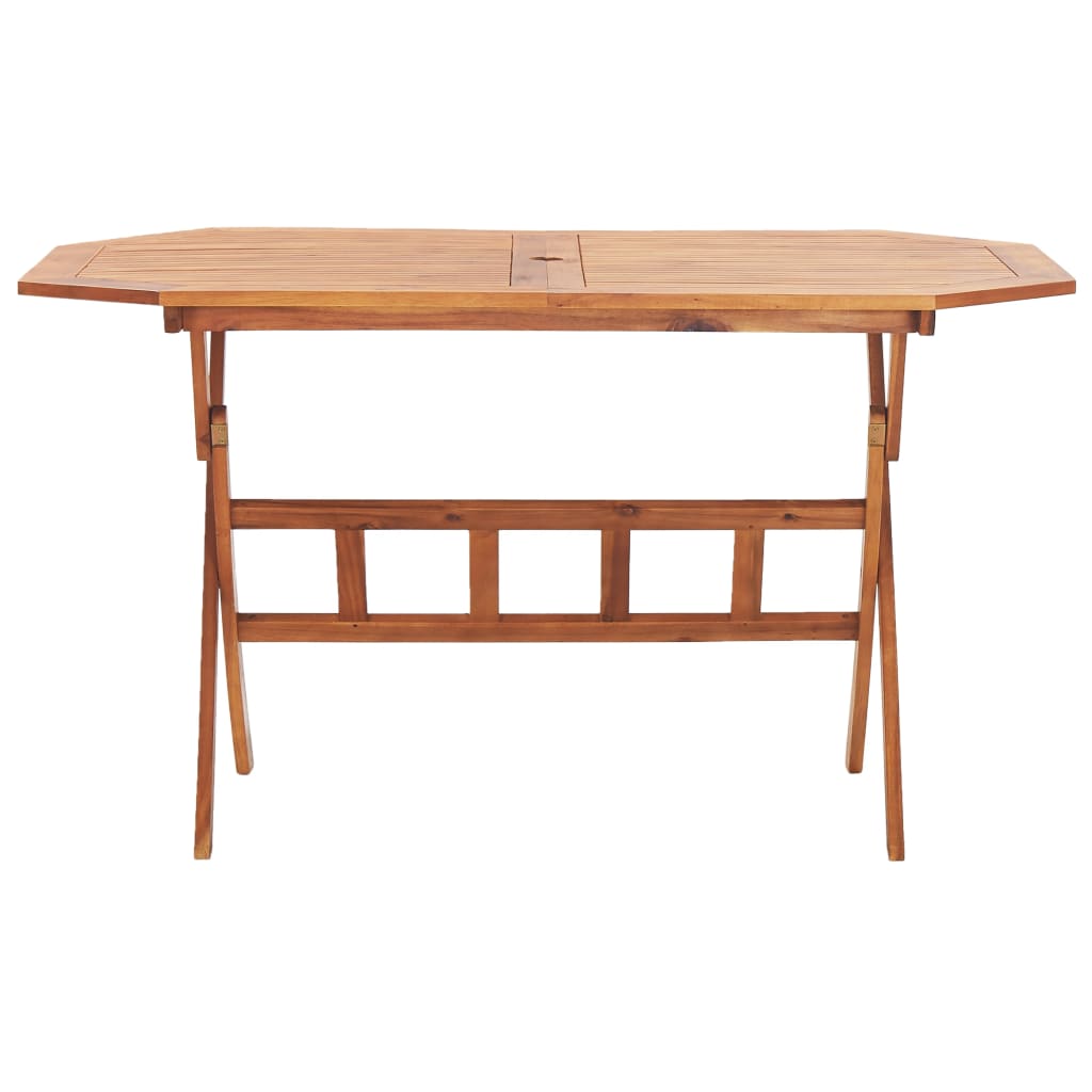 tömör akácfa összecsukható kerti asztal 135 x 85 x 75 cm