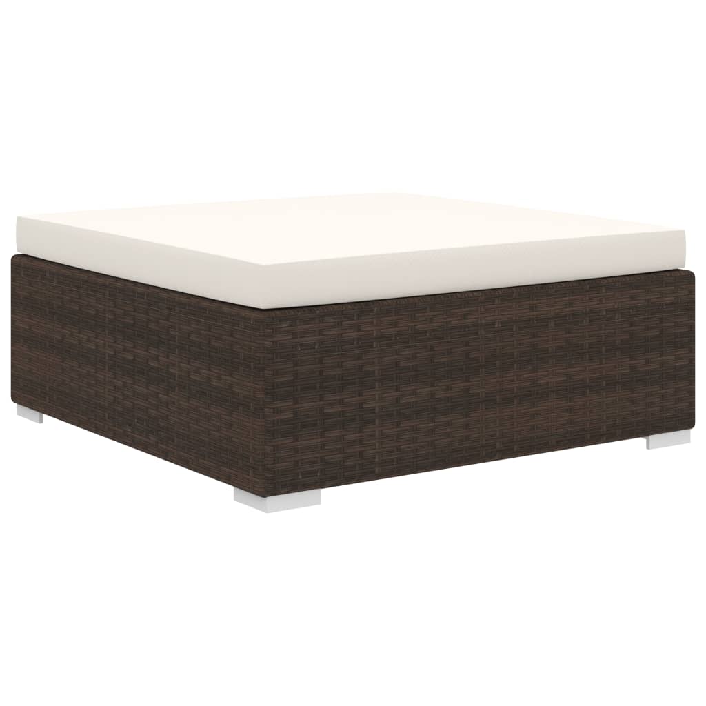 10 részes barna polyrattan kerti bútorgarnitúra párnákkal
