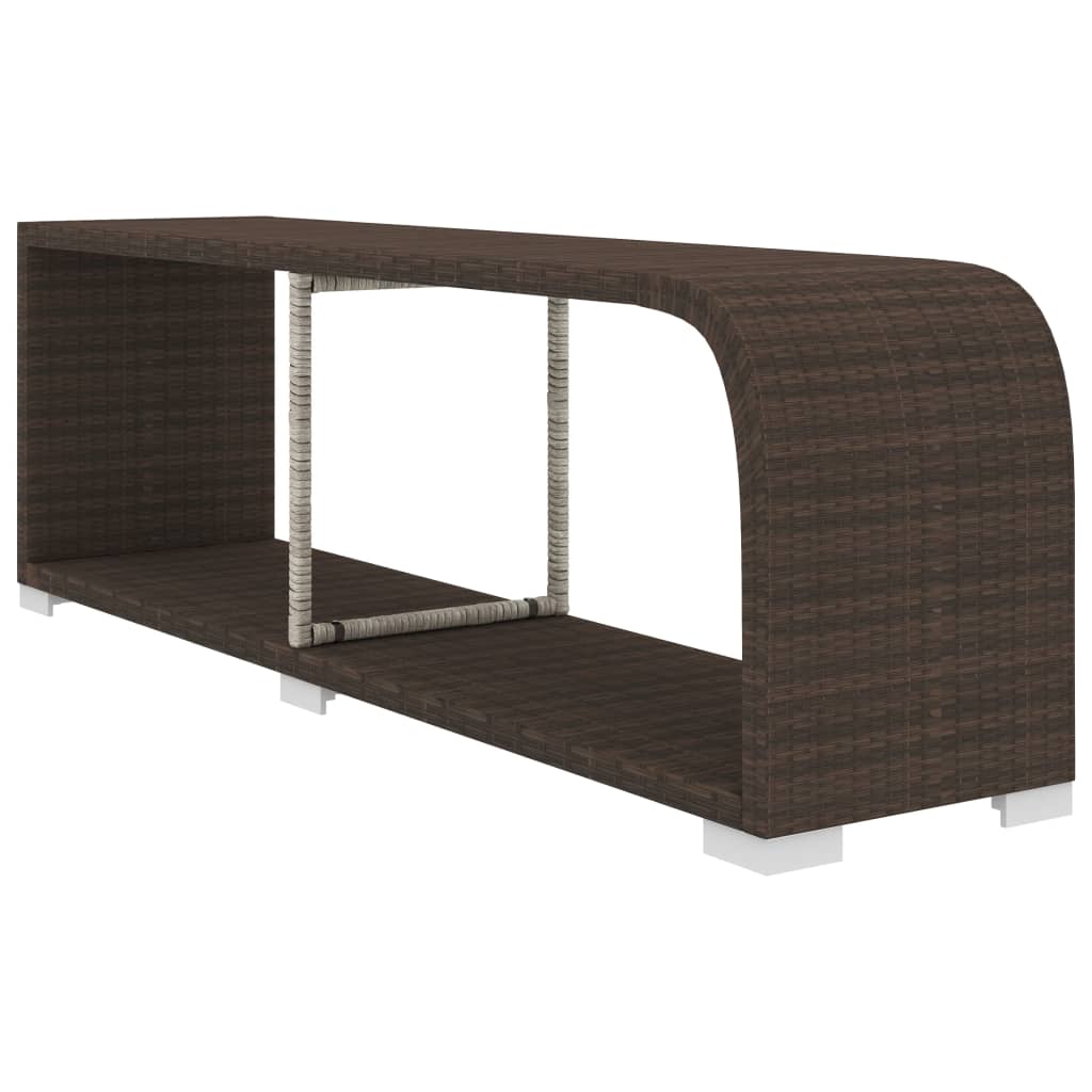 10 részes barna polyrattan kerti bútorgarnitúra párnákkal