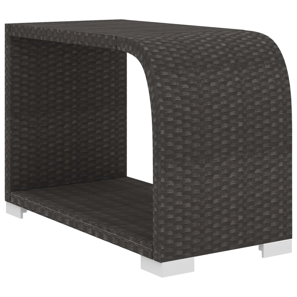 10 részes fekete polyrattan kerti ülőgarnitúra párnákkal