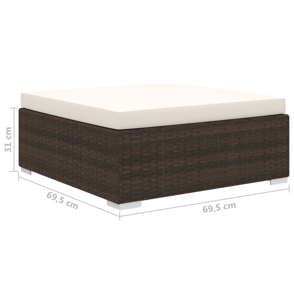 8 részes barna polyrattan kerti bútorszett párnákkal