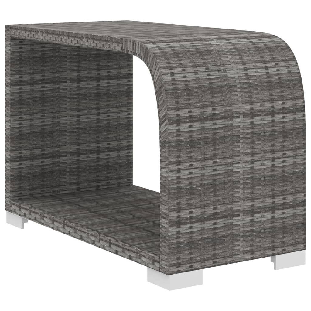 8 részes szürke polyrattan kerti bútorszett párnákkal