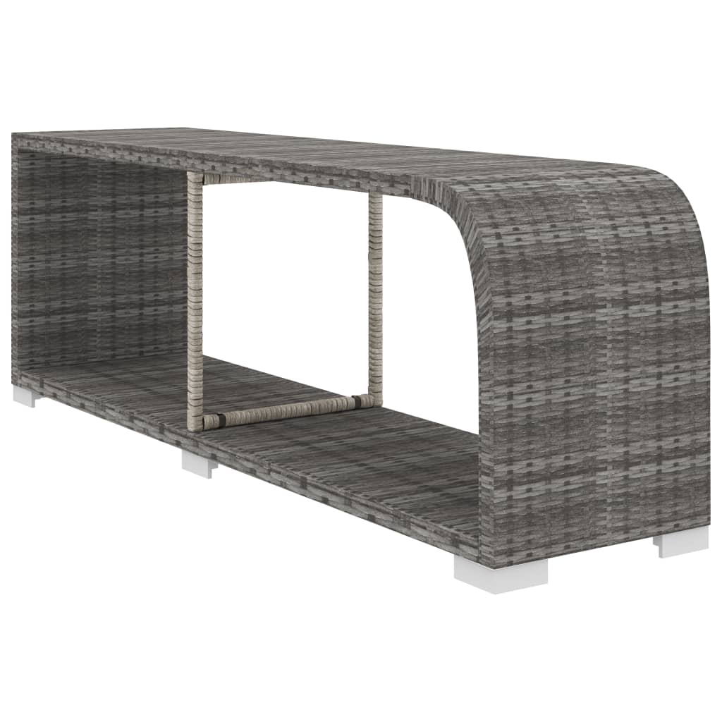 8 részes szürke polyrattan kerti bútorszett párnákkal