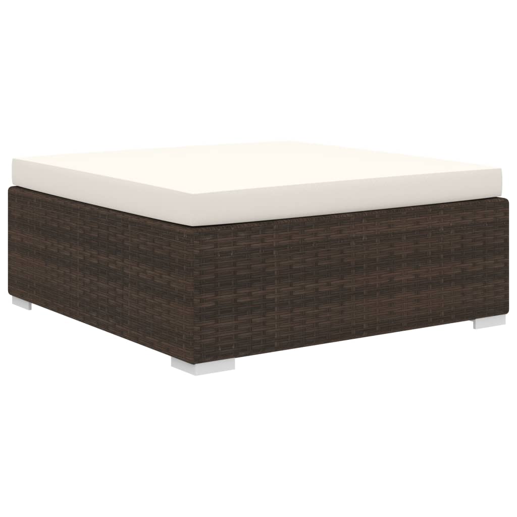 8 részes barna polyrattan kerti bútorszett párnákkal