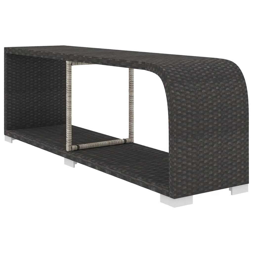 8 részes fekete polyrattan kerti bútorszett párnákkal