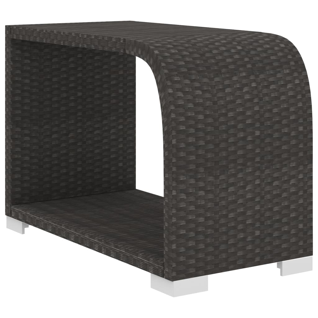 8 részes fekete polyrattan kerti bútorszett párnákkal