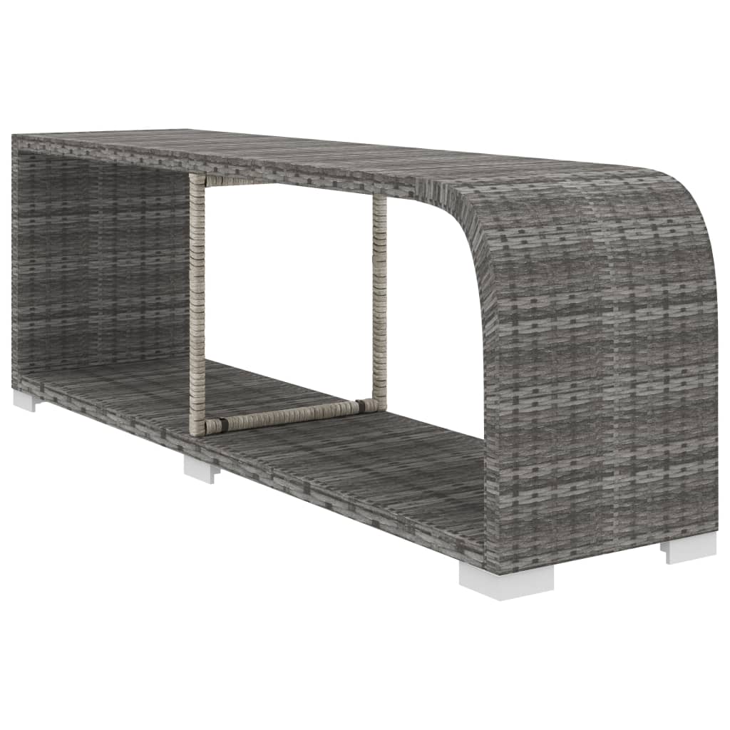 8 részes szürke polyrattan kerti bútorszett párnákkal