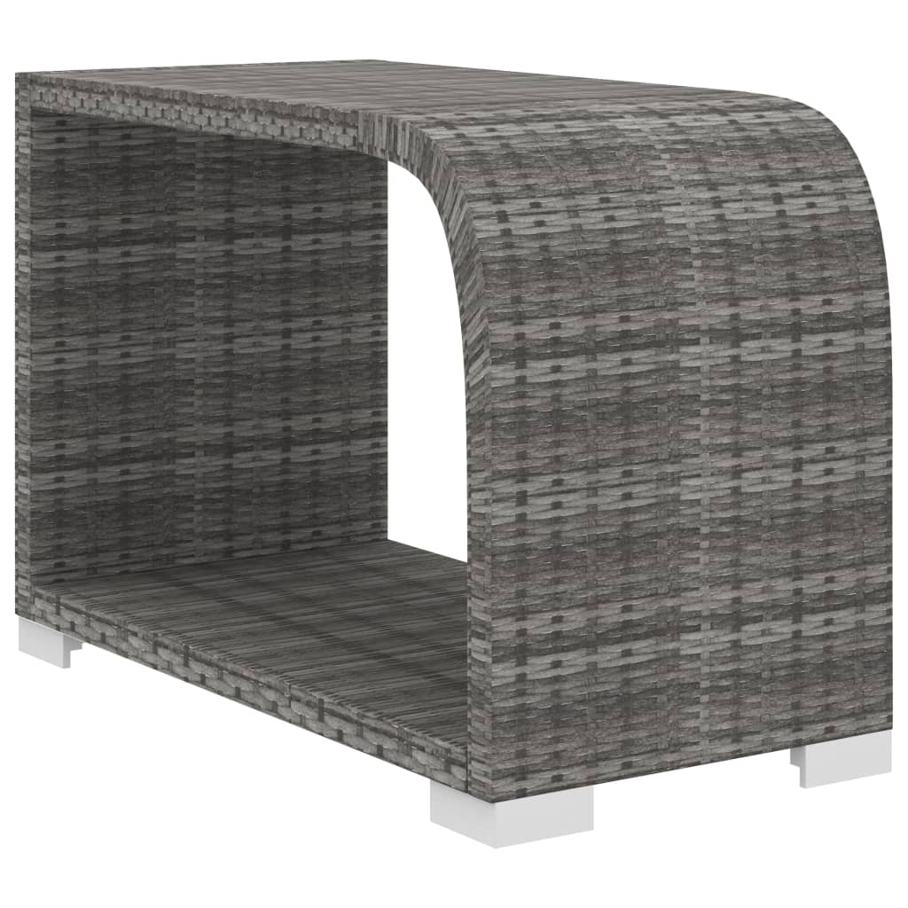 8 részes szürke polyrattan kerti bútorszett párnákkal