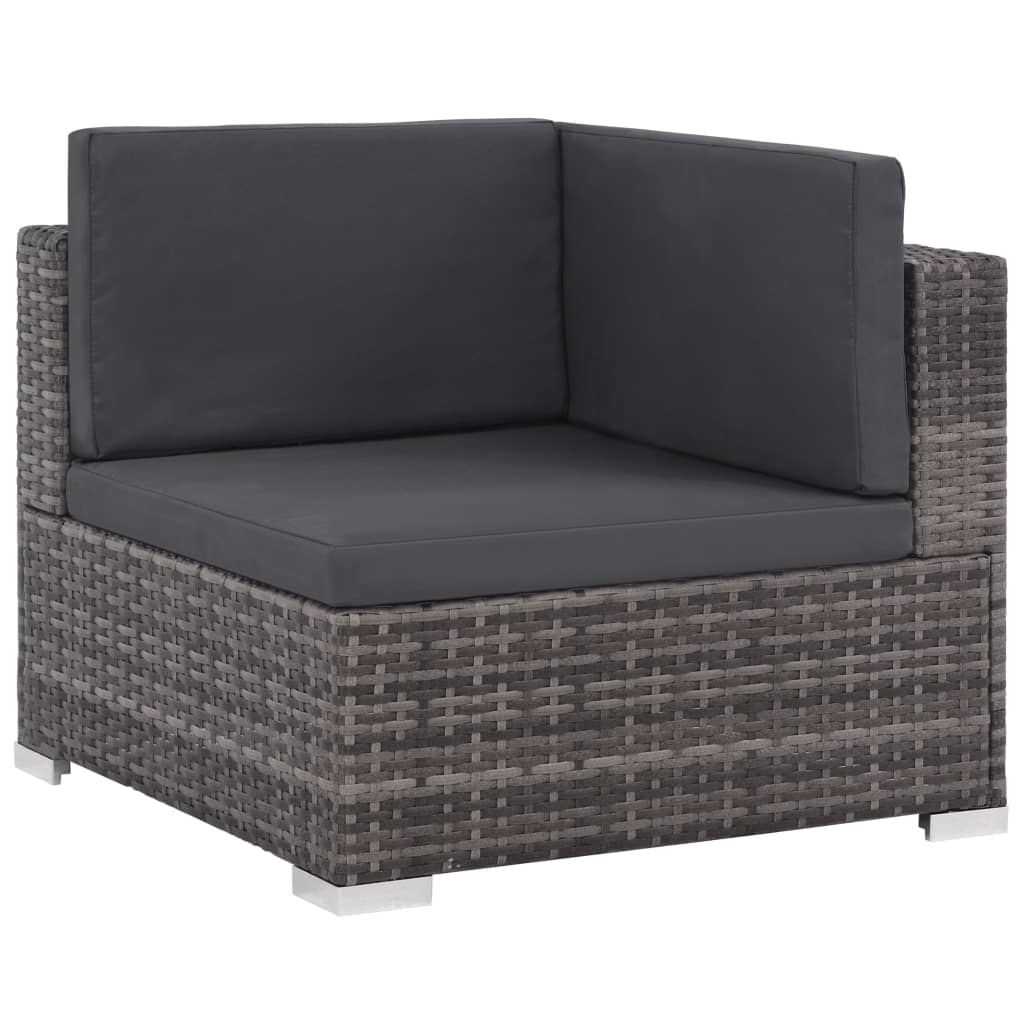6 részes szürke polyrattan kerti ülőgarnitúra párnákkal
