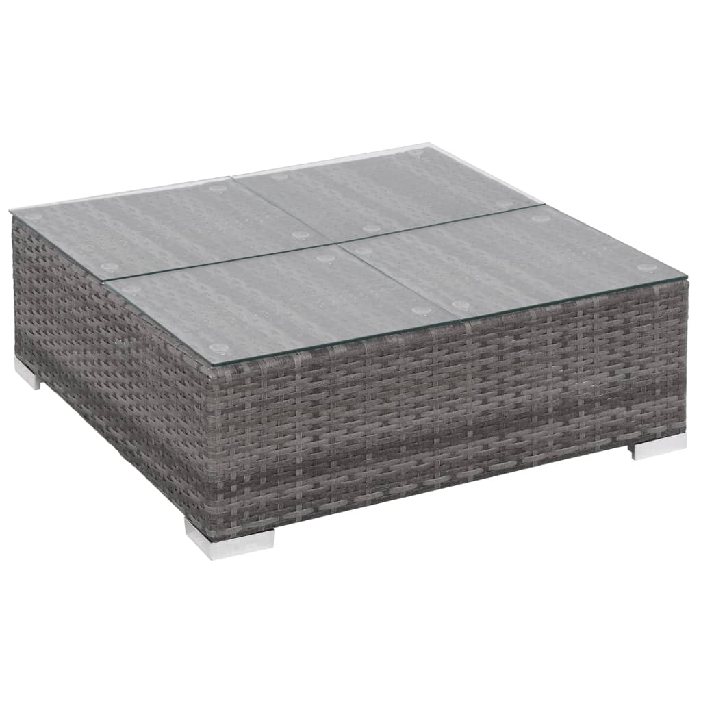 6 részes szürke polyrattan kerti ülőgarnitúra párnákkal
