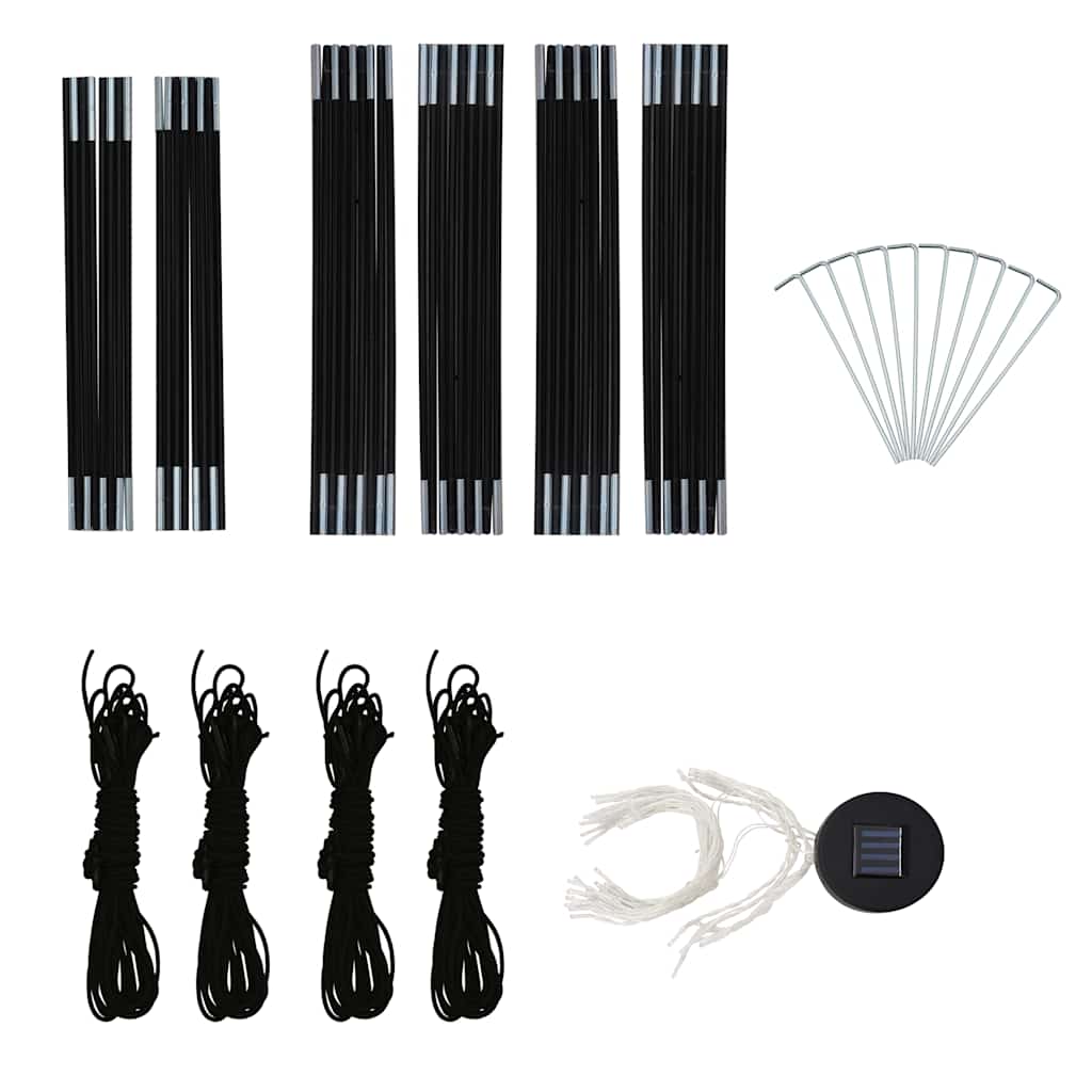 kék rendezvénysátor LED-del és 4 oldalfallal 3,6 x 3,6 x 2,3 m