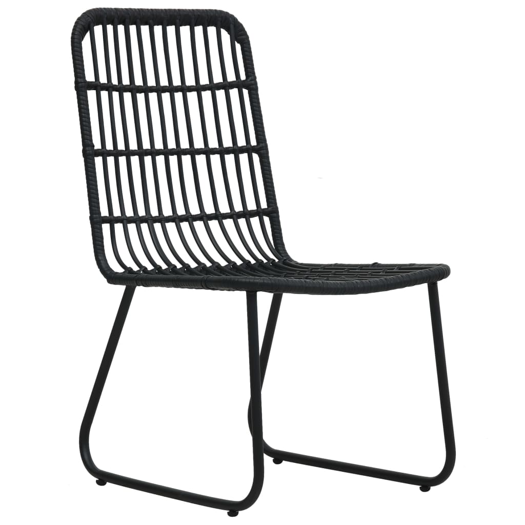 3-darabos fekete polyrattan bisztrószett