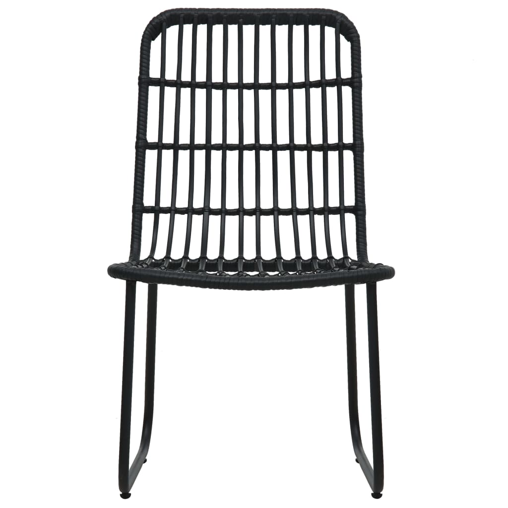 3-darabos fekete polyrattan bisztrószett