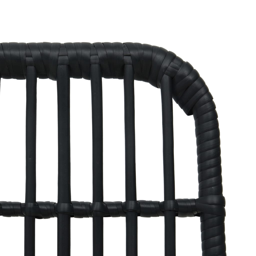 3-darabos fekete polyrattan bisztrószett