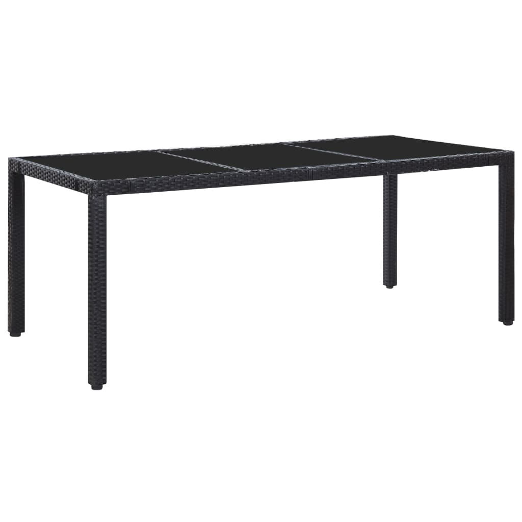 9 részes fekete polyrattan kültéri étkezőgarnitúra