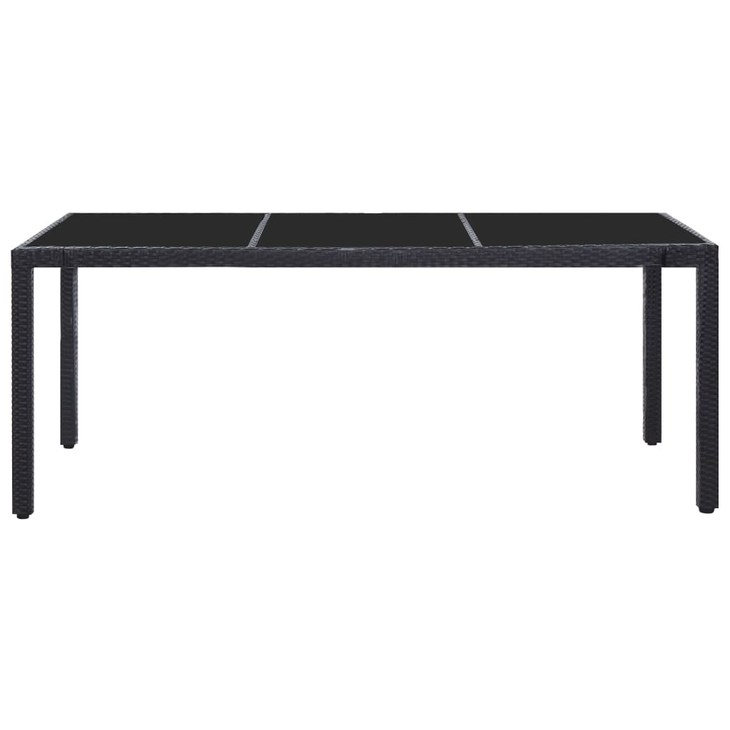 9 részes fekete polyrattan kültéri étkezőgarnitúra