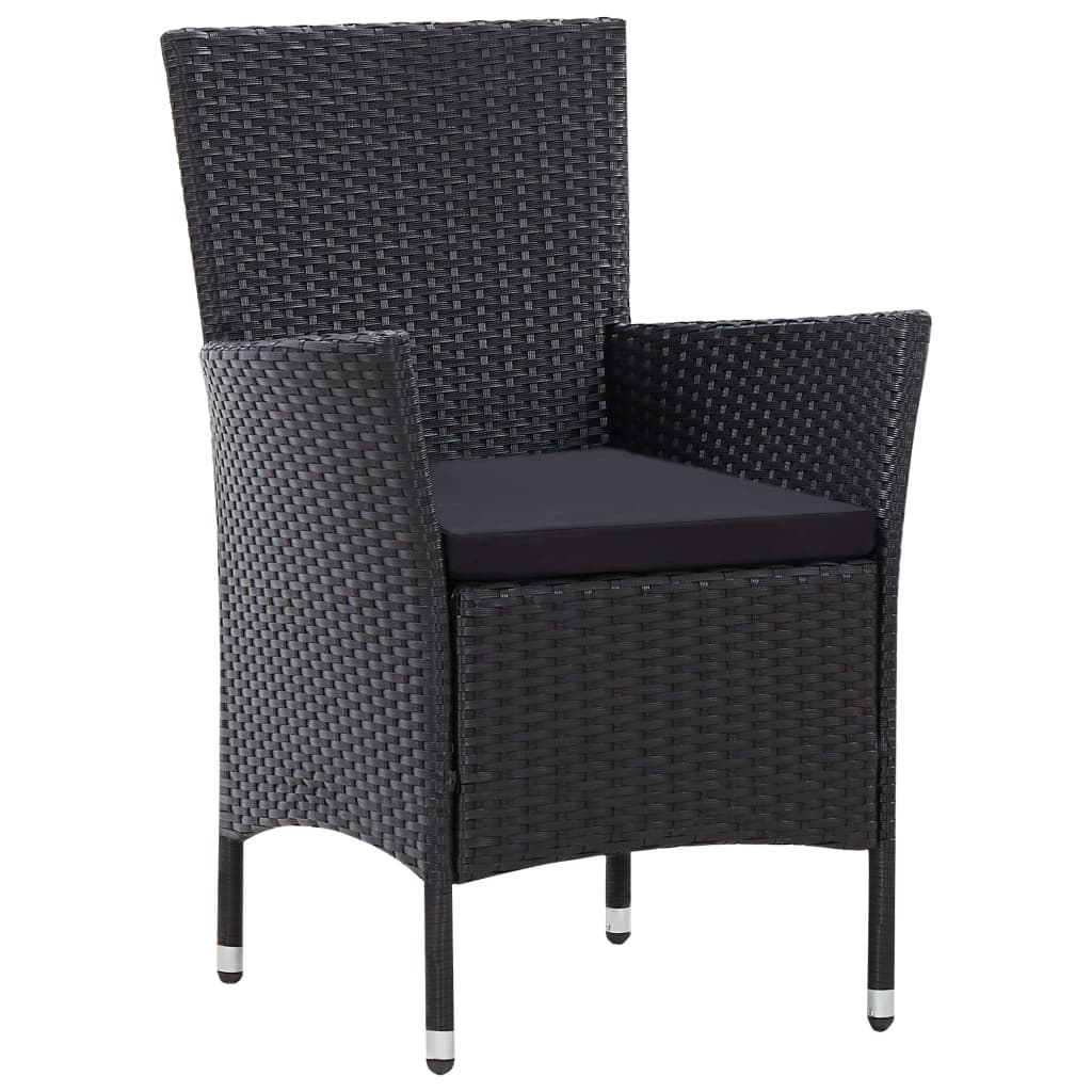 7 részes fekete kültéri polyrattan étkezőgarnitúra