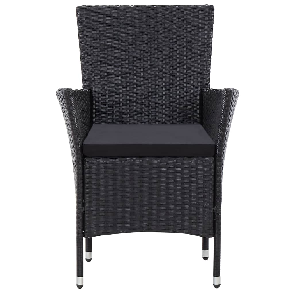7 részes fekete kültéri polyrattan étkezőgarnitúra