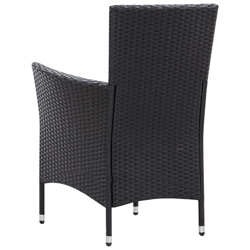 7 részes fekete kültéri polyrattan étkezőgarnitúra