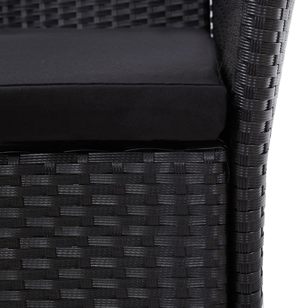 7 részes fekete kültéri polyrattan étkezőgarnitúra