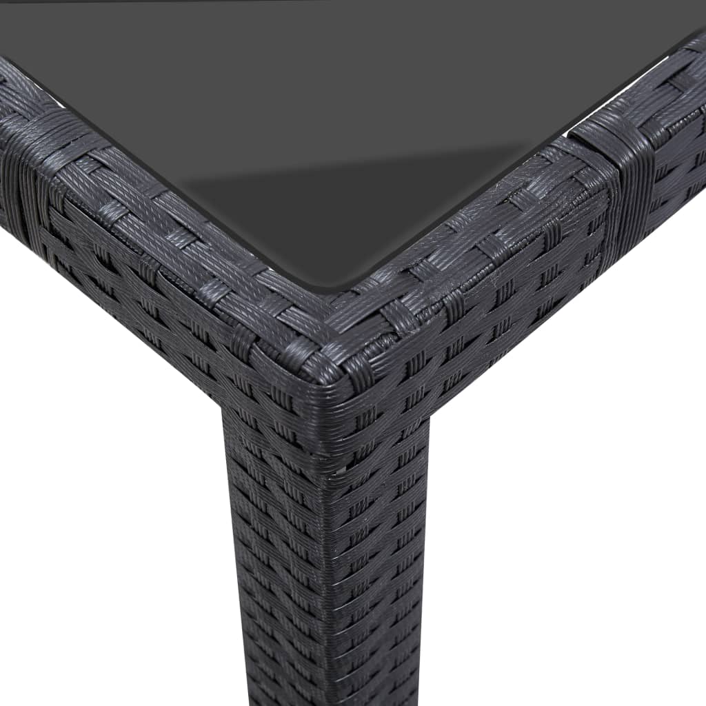 7 részes fekete kültéri polyrattan étkezőgarnitúra