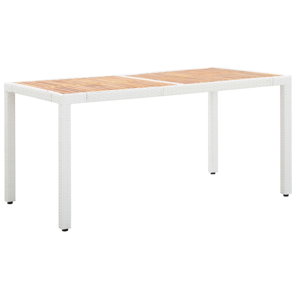 7 részes kültéri fehér polyrattan étkezőgarnitúra