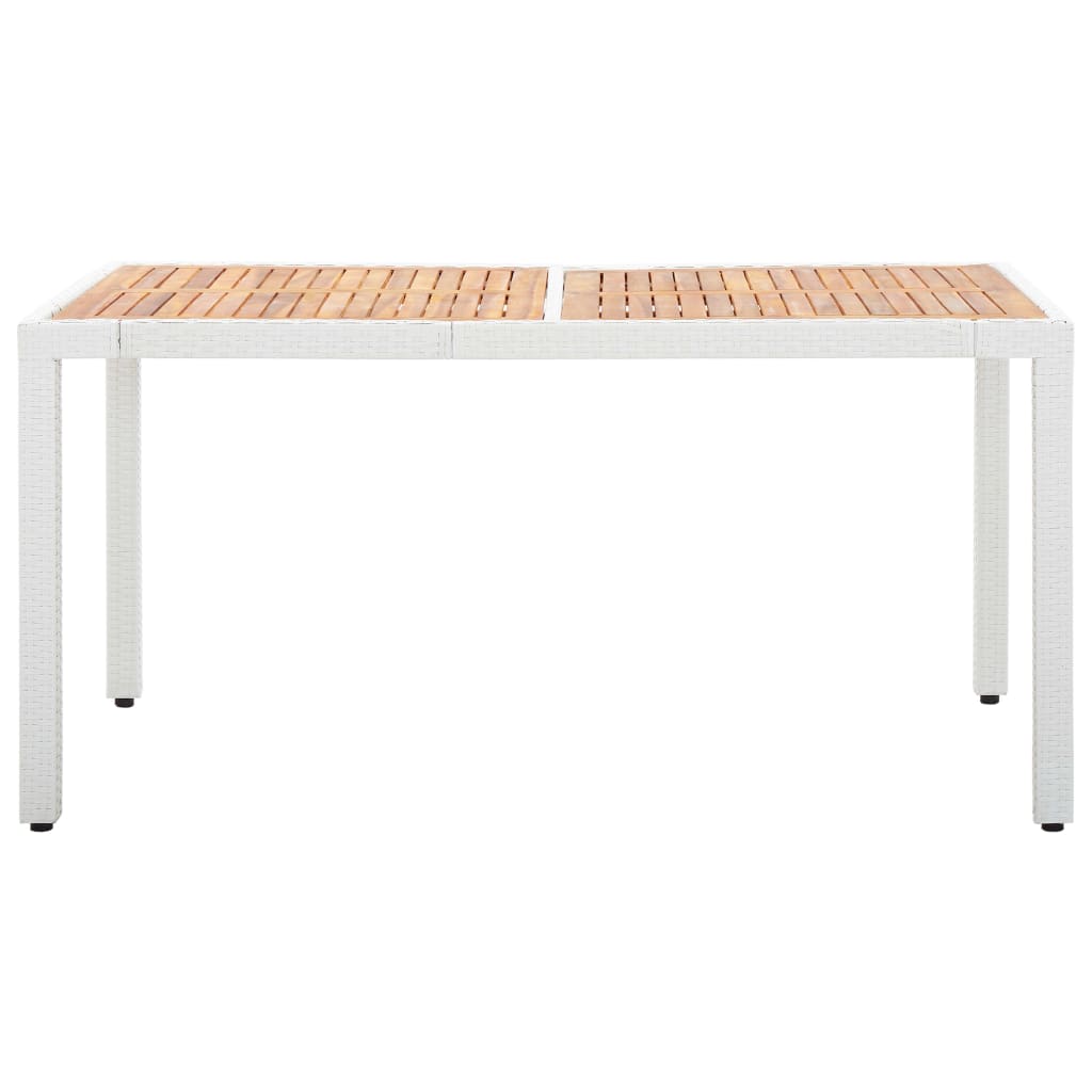 7 részes kültéri fehér polyrattan étkezőgarnitúra
