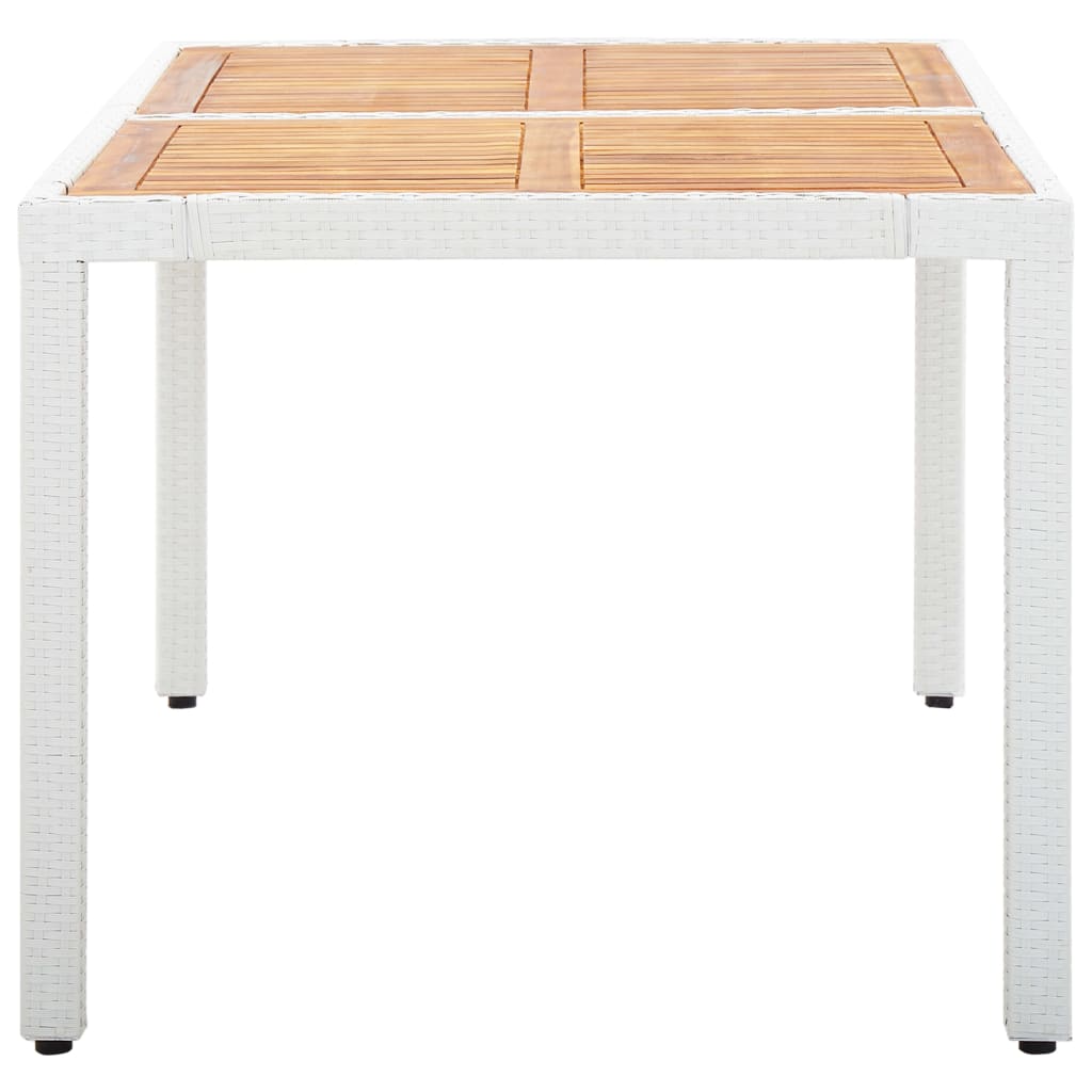 7 részes kültéri fehér polyrattan étkezőgarnitúra
